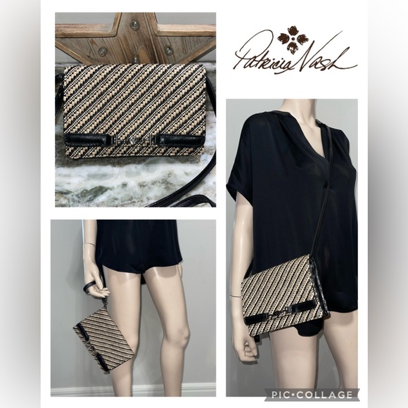 Yvette Clutch Crossbody - Scalloped Raffia – Patricia Nash Patricia Nash Apricale Raffia Crossbody Clutch